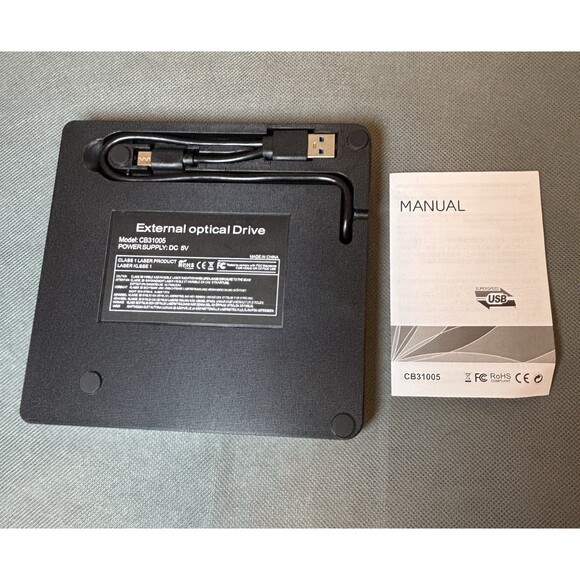 External Optical Drive DVD Disc CB31005 USB Slim Drive-Class 1-5V-NEW-Tested - Picture 2 of 7